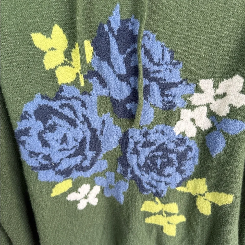 OFFLINE‎ by Aerie Green Floral Graphic Hoodie Sweater M